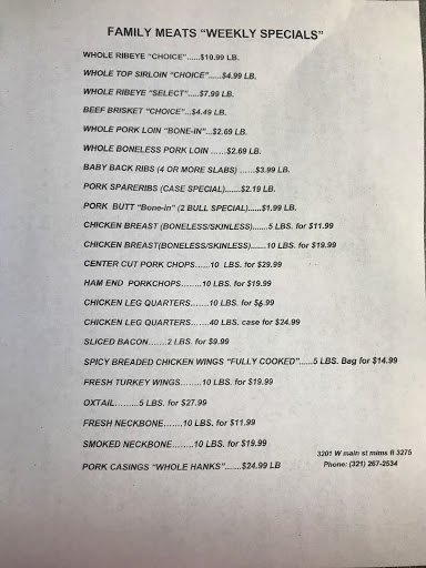 Grocery Store «Family Meat Grocery», reviews and photos, 3201 W Main St, Mims, FL 32754, USA