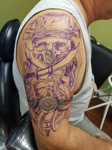 Explore psychedelic mushroom tattoo ideas, creative tattoo ideas in Pinellas Park, available at Lollis Studios Tattoo Company