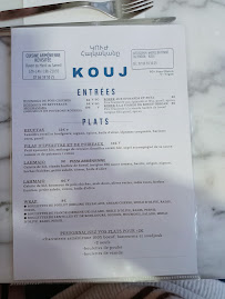 Restaurant arménien KOUJ à Bayonne (la carte)