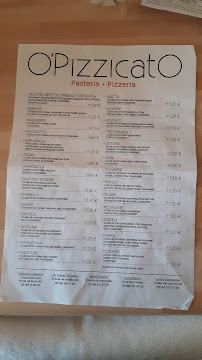 Restaurant italien O'Pizzicato Wiwersheim à Wiwersheim (le menu)