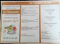 Menu / carte de LE VALMACATELO à Chateaulin