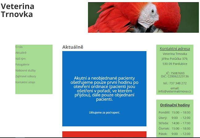 Veterinární klinika Trnová - MVDr. Markéta Marečková - Pardubice