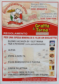 Menu du Pizzeria Antico Rustico à Rezzato