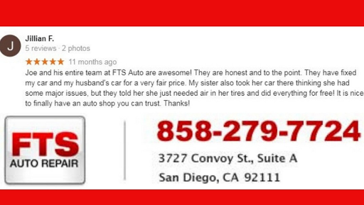 Auto Repair Shop «FTS Auto Repair LLC», reviews and photos, 3727 Convoy St, San Diego, CA 92111, USA