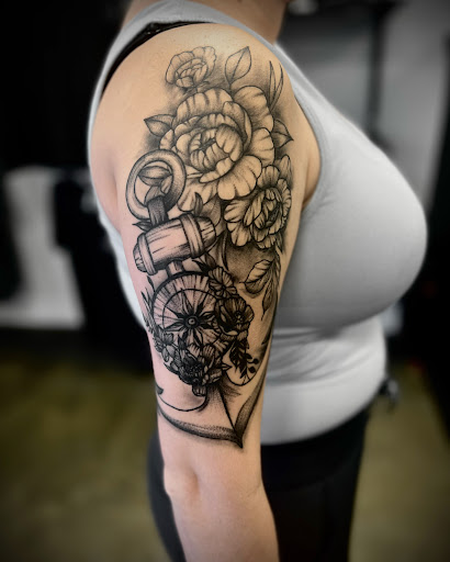 Explore barbie tattoo ideas, creative tattoo ideas in Wallace, available at Artistic Abyss Tattoo Collective