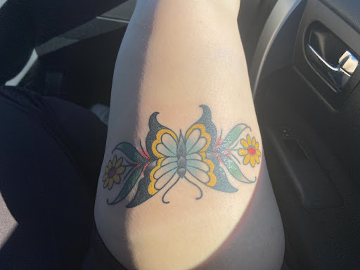 Explore thigh tattoo ideas men, creative tattoo ideas in Eugene, available at Sunstone Tattoo