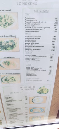 Le Mekong à Belley menu