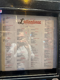 Menu / carte de L'Atlantique à Paris