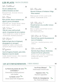 Carte du Restaurant Paul à Paris
