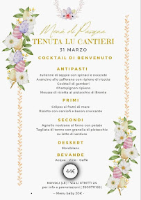 Carte du Agriturismo Tenuta Lu Cantieri  | Cucina tipica salentina à Novoli