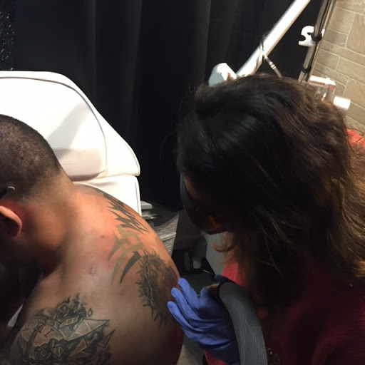 Explore female warrior tattoo ideas, creative tattoo ideas in Middle Village, available at Bye Bye Ink Laser Tattoo Removal