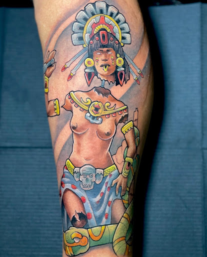 Explore swimming tattoo ideas, creative tattoo ideas in Lake Alfred, available at Moreira Ink