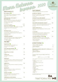 Restaurant Trattoria da Me à Bologna (le menu)