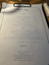 Restaurant français Mallard Restaurant à Nice (le menu)