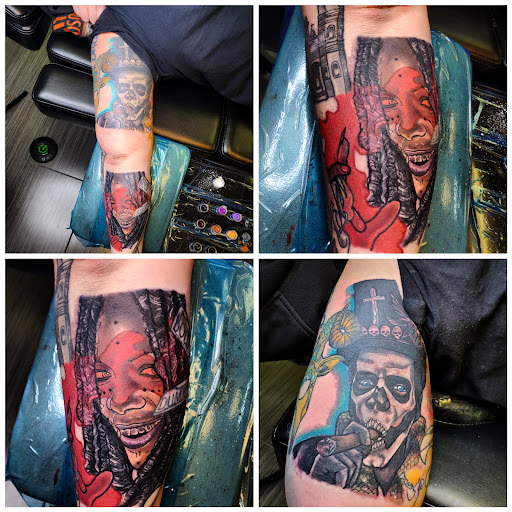 Explore knee tattoo ideas male, creative tattoo ideas in Riverside, available at Darkstar Tattoo CA