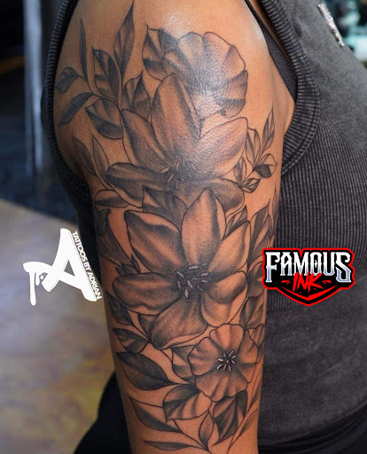 Explore cute thigh tattoo ideas, creative tattoo ideas in Hammond, available at Famous Ink, Inc.