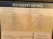 Menu du Restaurant de l'Antinéa à Saint-Malo