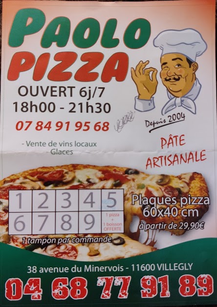 Paolo pizza 11600 Villegly