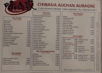 Menu / carte de Chinisia Fast Food à Aubagne