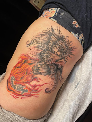 Explore skull cover up tattoo ideas, creative tattoo ideas in Ronkonkoma, available at Velvet Tattoo Parlor LLC