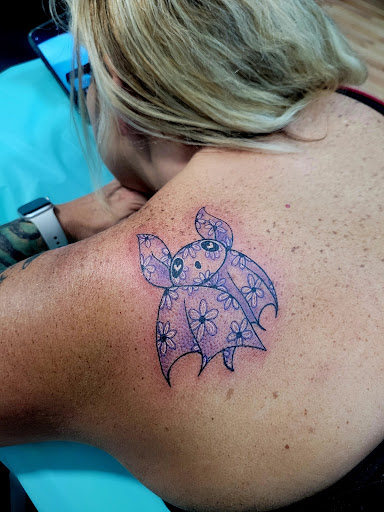 Explore sun moon star tattoo ideas, creative tattoo ideas in Benton, available at Spectrum Tattoo