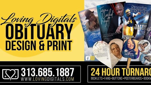Commercial Printer «Loving Digitals Obituary Printing», reviews and photos, 1449 Woodward Ave, Detroit, MI 48226, USA
