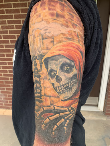 Explore galaxy tattoo ideas black and white, creative tattoo ideas in Buckhannon, available at Hills and Hollers Tattoo