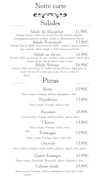 Menu / carte de Chez lizza La table des Compagnons à Vidauban