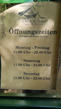 Restaurant allemand Gaststätte Blockhaus zum Waldfrieden à Neusalza-Spremberg (la carte)