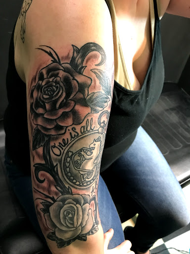 Explore tattoo ideas chest and arm, creative tattoo ideas in Hamilton, available at Glass Ink Tattoo