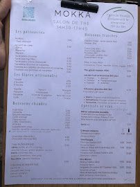 Restaurant MOKKA Café Déjeuner Goûter à Colmar (le menu)