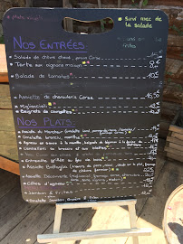 Menu / carte de A Merendella à Pioggiola