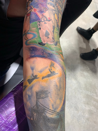 Explore mens knee tattoo ideas, creative tattoo ideas in Conroe, available at Monsters Ink, LLC