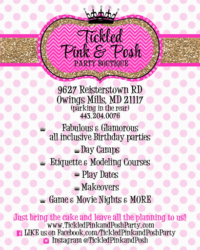 Party Planner «Tickled Pink & Posh Party Boutique», reviews and photos, 9627 Reisterstown Rd, Owings Mills, MD 21117, USA