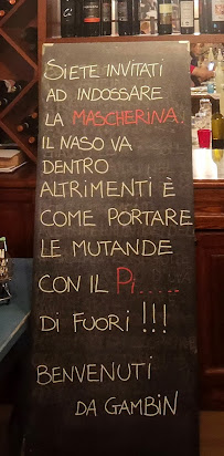 Restaurant Da Gambin à Podenzana (le menu)