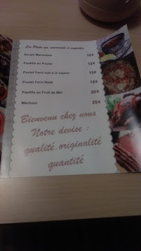 Menu du Le Casablanca à Le Puy-en-Velay