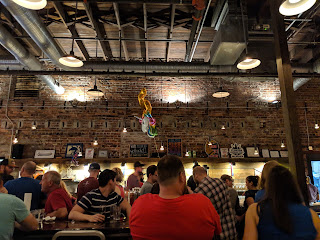 A row of beer taps