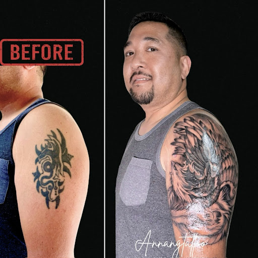 Explore medusa tattoo ideas thigh, creative tattoo ideas in Garden Grove, available at Anna Hang Tattoo