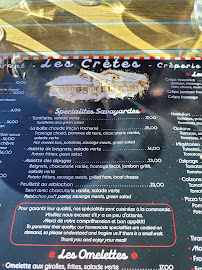 Carte du Restaurant Les Cretes à Morzine
