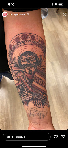 Explore camper tattoo ideas, creative tattoo ideas in Channahon, available at Supersauce Tattoo Company