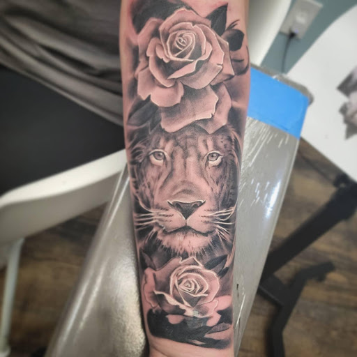 Explore roman numeral date tattoo ideas, creative tattoo ideas in Charles Town, available at Blue Heron Tattoo