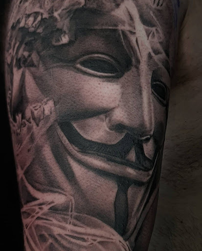 Explore music sleeve tattoo ideas, creative tattoo ideas in Ambler, available at Tattoo GalaxyAmbler Piercing & Custom Tattoos