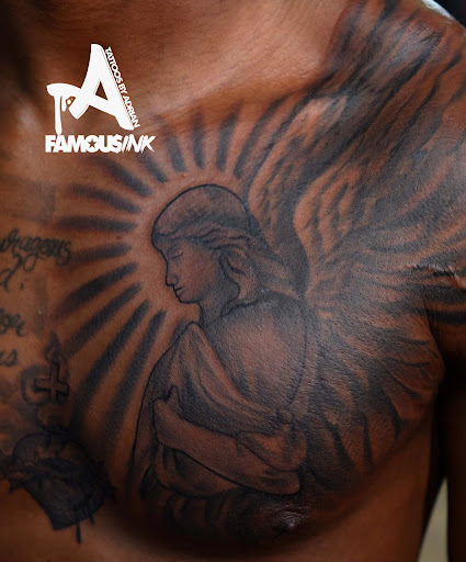 Explore bourbon glass tattoo idea, creative tattoo ideas in Hammond, available at Famous Ink, Inc.