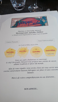 Restaurant Le Jardin Délice à Saint-Cast-le-Guildo carte
