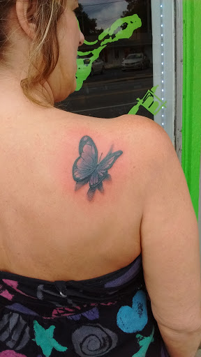 Explore stingray tattoo ideas, creative tattoo ideas in Decatur, available at Exclusive Ink Tattoos & Body Piercings 22nd & Wood