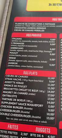 Chez norbert à Fleury menu