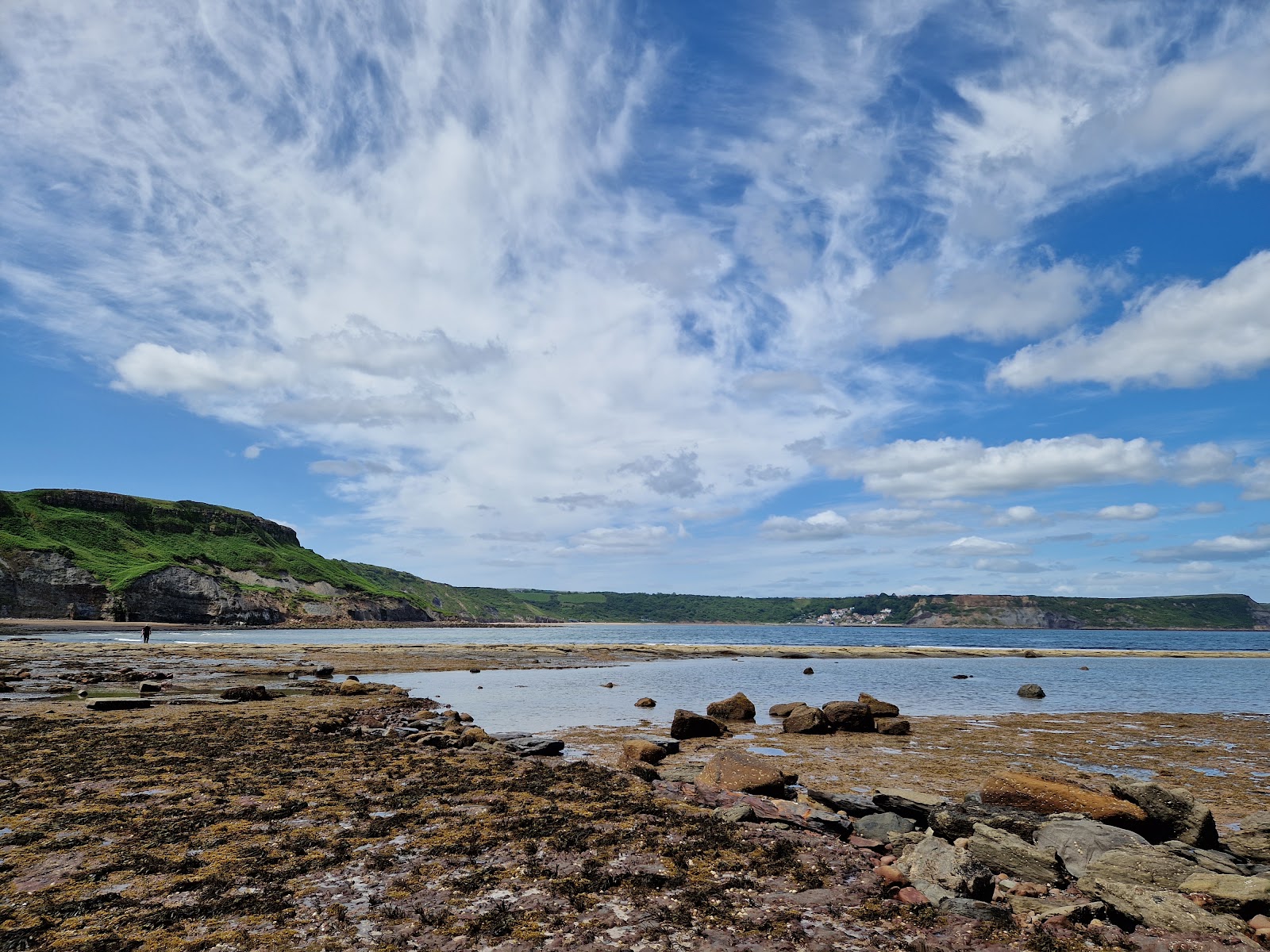 Foto van Kettleness Strand met turquoise puur water oppervlakte