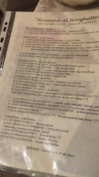 Restaurant de spécialités de la région de Rome Arianna al Borghetto à Rome (la carte)