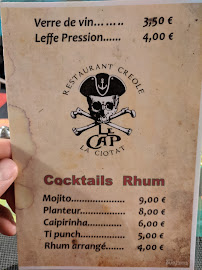 Menu du Le Cap - Restaurant Antillais à La Ciotat