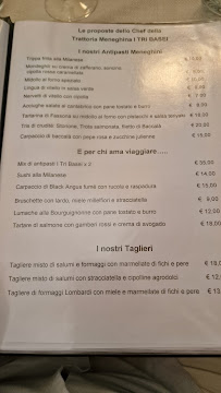 I Tri Basei | trattoria meneghina à San Donato Milanese menu